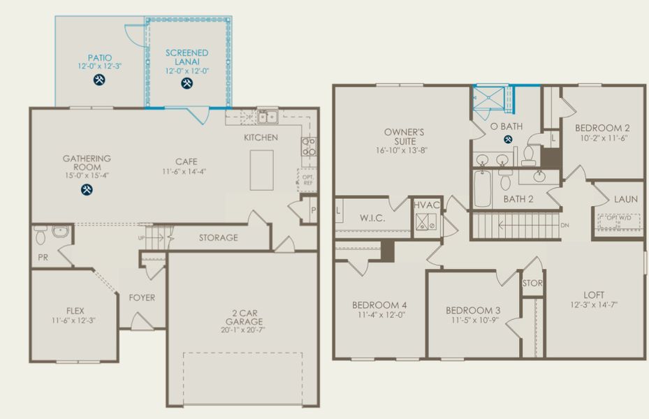2D floor plan layout of this home in Salem Bay, Beaufort, SC (Image 5).