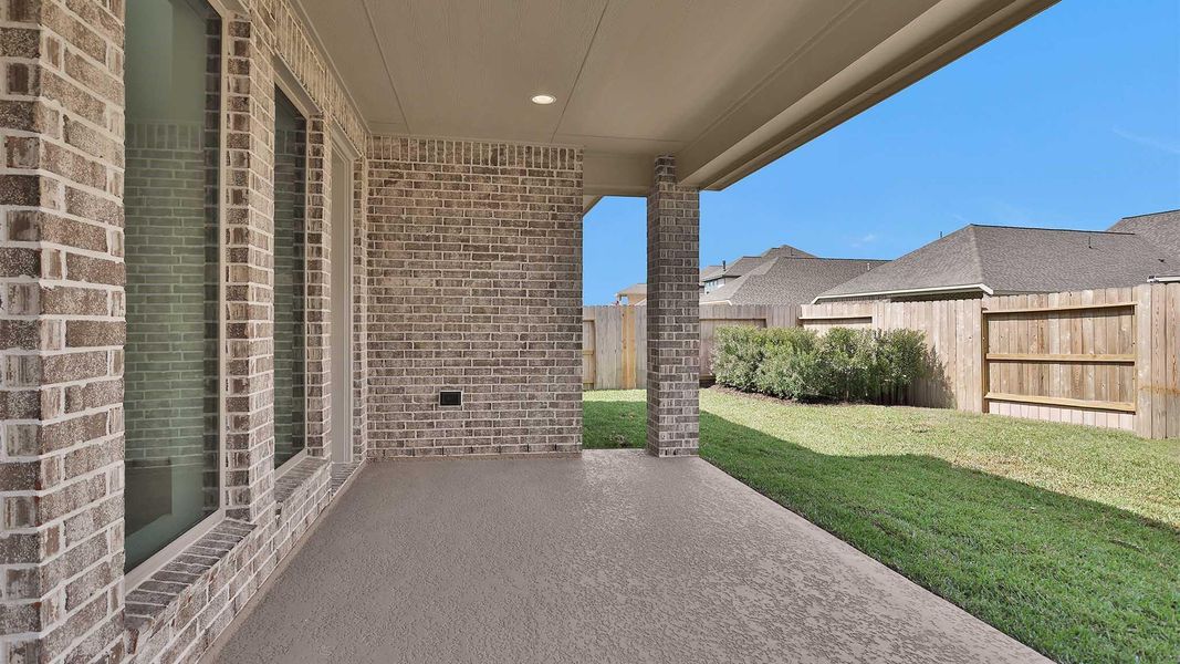 Exterior details and patio area of a home in Marvida 45' - Gated, Cypress (Image 2). Exterior details and patio area of a home in Marvida 45' - Gated, Cypress (Image 2).