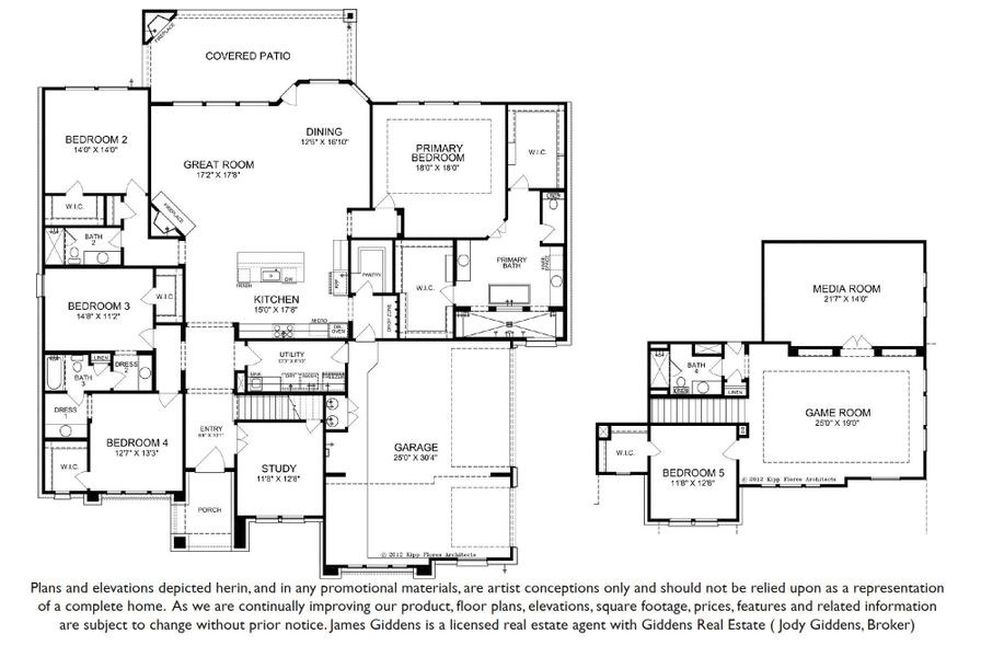 2D floor plan layout of this home in Leander Estates, Leander, TX (Image 6).