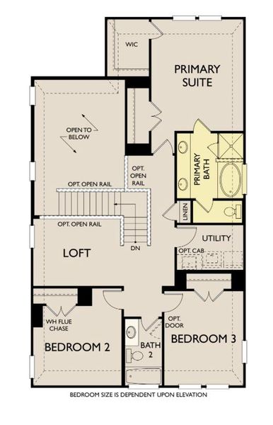 2D floor plan layout of this home in La Cima, San Marcos, TX (Image 5).