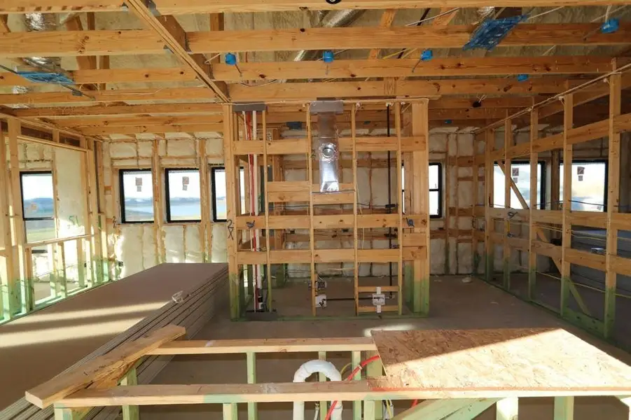 In-progress construction of a new home in Harvest Green 65', Richmond, TX (Image 9). In-progress construction of a new home in Harvest Green 65', Richmond, TX (Image 9).