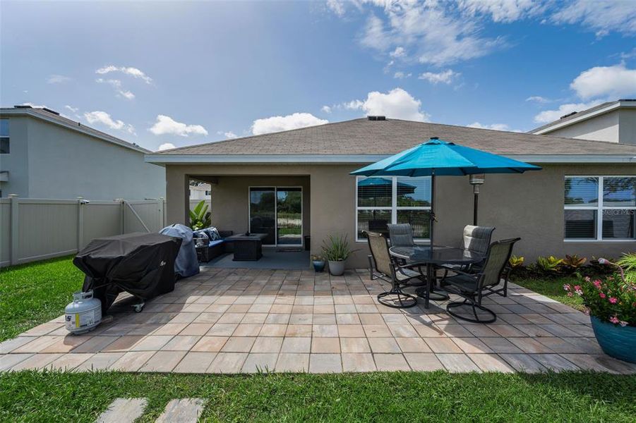 Exterior details and patio area of a home in Pine Creek, Spring Hill (Image 18). Exterior details and patio area of a home in Pine Creek, Spring Hill (Image 18).