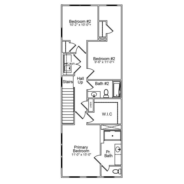 2D floor plan layout of this home in Renaissance at White Oak, Garner, NC (Image 3).