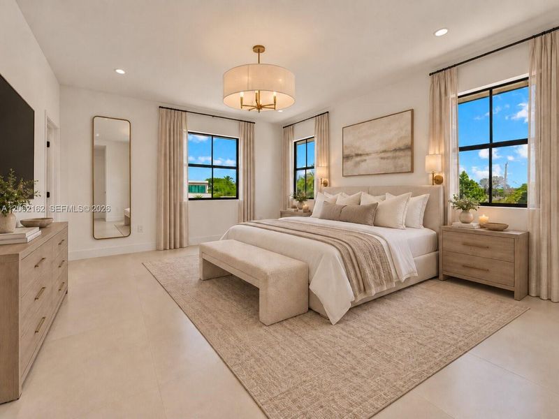 Furnished interior view inside a new home in , Miami (Image 10).
