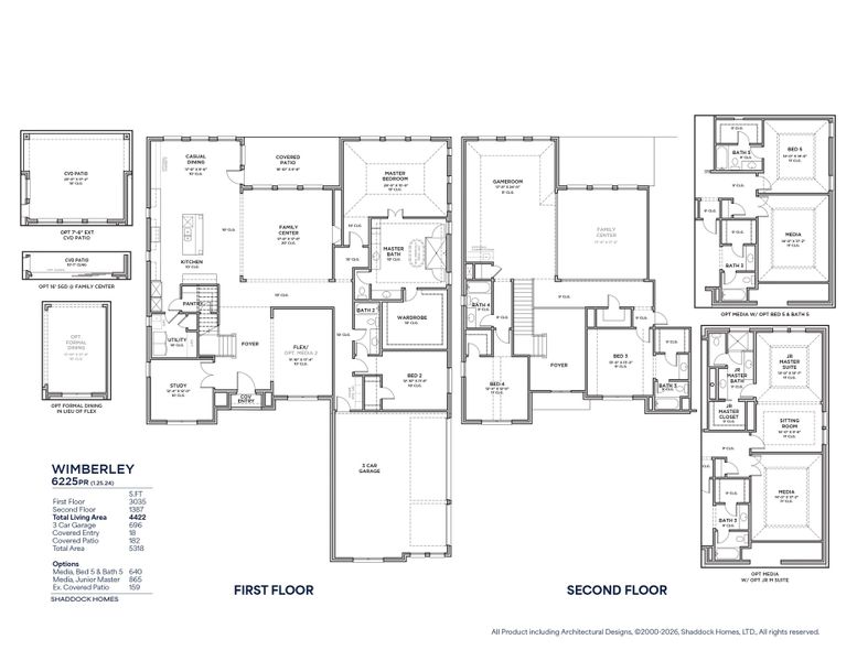 2D floor plan layout for the Wimberley - 6225PR by Shaddock Homes in King's Crossing - Phase 3, Parker, TX (Image 3). 2D floor plan layout for the Wimberley - 6225PR by Shaddock Homes in King's Crossing - Phase 3, Parker, TX (Image 3).