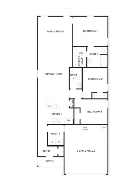 2D floor plan layout of this home in The Canopies, Splendora, TX (Image 2).