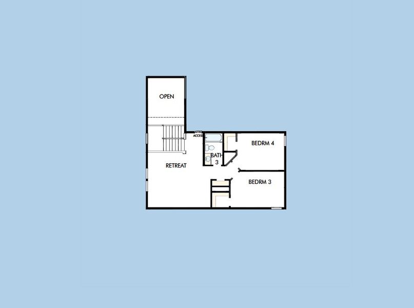 2D floor plan layout for the The Lavender by David Weekley Homes in Goodland – Classic Series, Grand Prairie, TX (Image 5). 2D floor plan layout for the The Lavender by David Weekley Homes in Goodland – Classic Series, Grand Prairie, TX (Image 5).