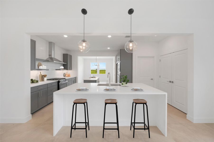 Gourmet island kitchen