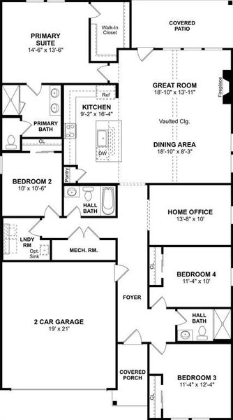 2D floor plan layout of this home in Rolling Ridge, Van Alstyne, TX (Image 2). 2D floor plan layout of this home in Rolling Ridge, Van Alstyne, TX (Image 2).