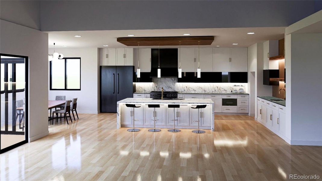 Gourmet kitchen with breakfast/dining nook