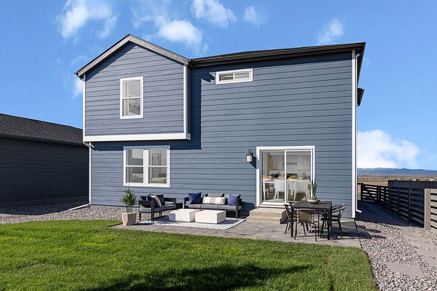Representative exterior details of a home built from the 2502 Modeled by KB Home in Legato, Commerce City (Image 3).