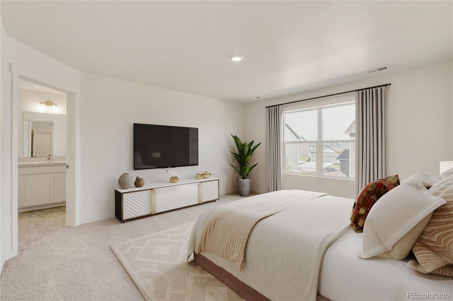 Furnished interior view inside a new home in Trails at Crowfoot, Parker (Image 3). Furnished interior view inside a new home in Trails at Crowfoot, Parker (Image 3).