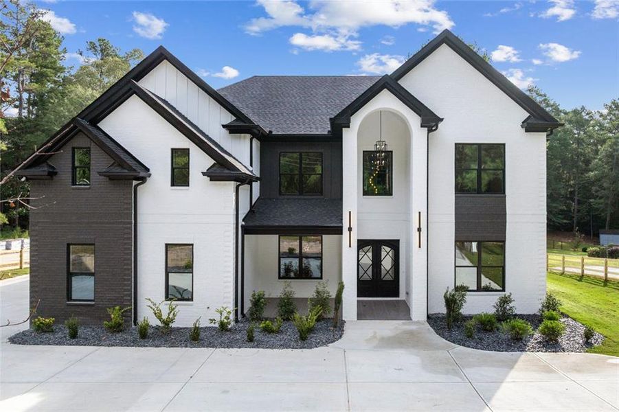 Front exterior of a new home in , Lawrenceville, GA, highlighting curb appeal (Image 28).