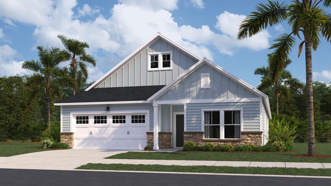 Front exterior of a new home in Carnes Crossroads, Summerville, SC, highlighting curb appeal (Image 1). Front exterior of a new home in Carnes Crossroads, Summerville, SC, highlighting curb appeal (Image 1).