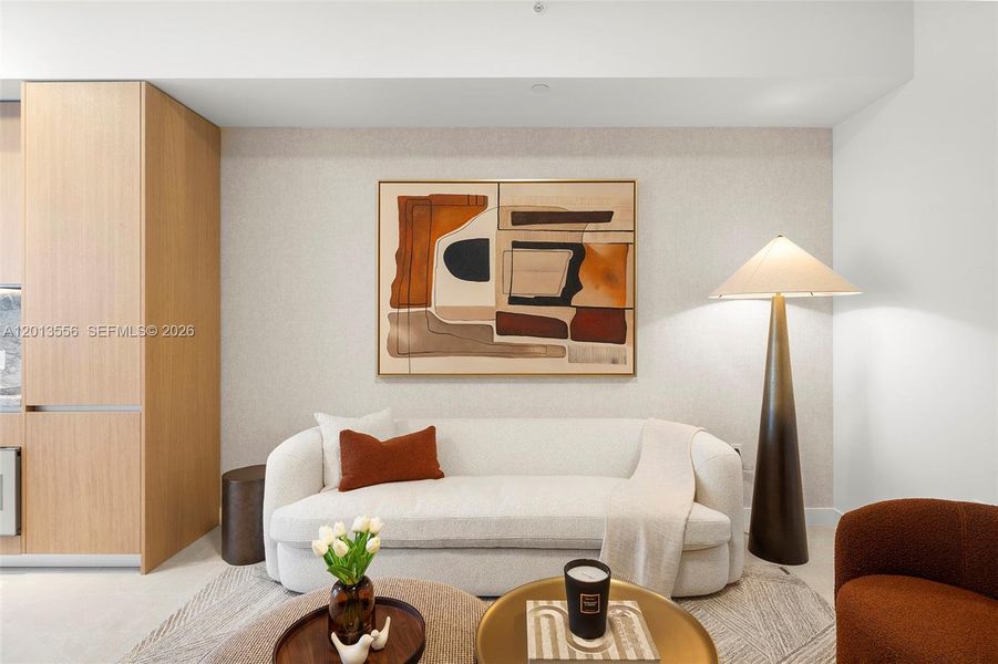 Furnished interior view inside a new home in , Miami Beach (Image 10).