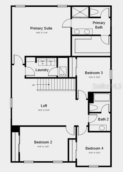 2D floor plan layout of this home in Marion Creek, Haines City, FL (Image 3).