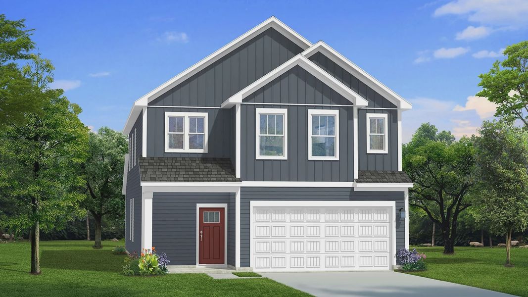 Elevation 5 rendering of the Mint home plan by DRB Homes Elevation 5 rendering of the Mint home plan by DRB Homes