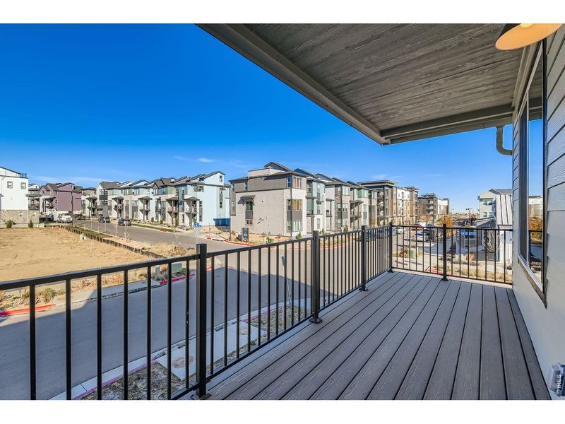 Exterior details and patio area of a home in Parkside West at Baseline, Broomfield (Image 3).