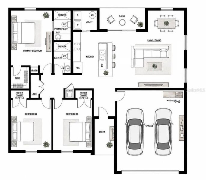 2D floor plan layout of this home in , Ocala, FL (Image 5). 2D floor plan layout of this home in , Ocala, FL (Image 5).