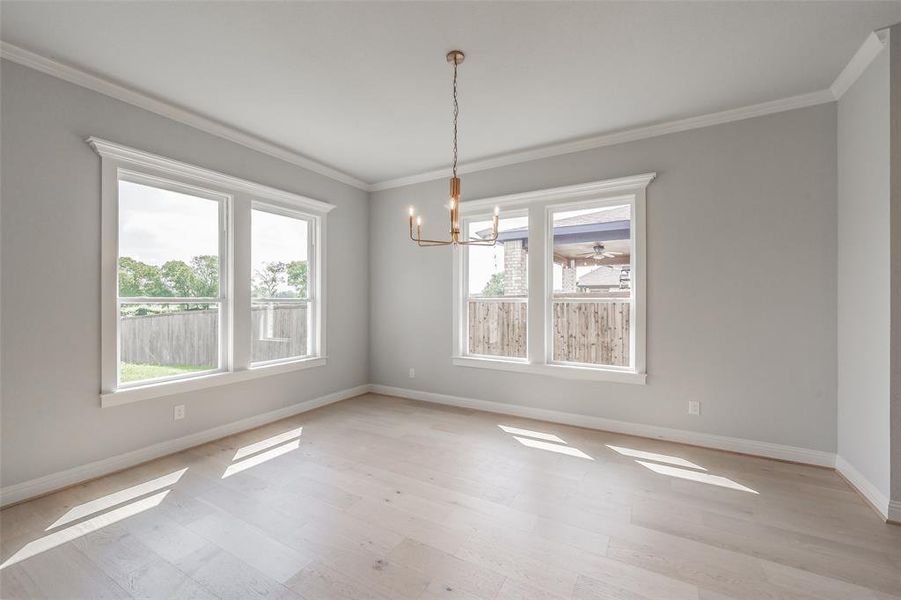 Dining Room is great size with a beautiful view