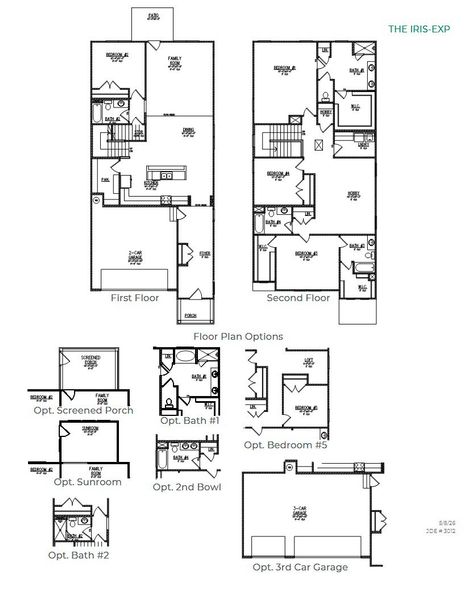 2D floor plan layout for the Iris-Exp by D.R. Horton in Carolina Groves, Moncks Corner, SC (Image 2).