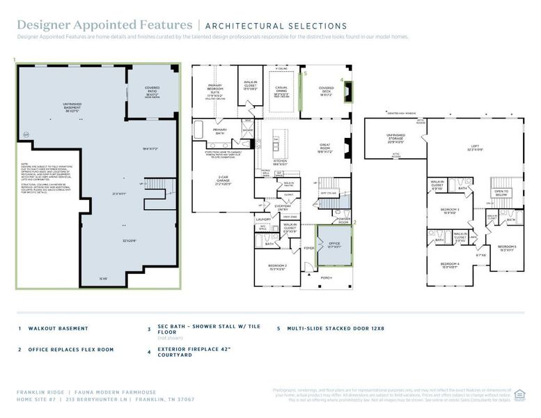 2D floor plan layout of this home in Franklin Ridge, Franklin, TN (Image 4).