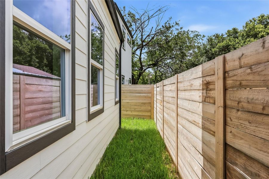 Exterior details and patio area of a home in , Austin (Image 31).