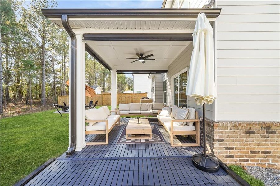Exterior details and patio area of a home in , Loganville (Image 25).