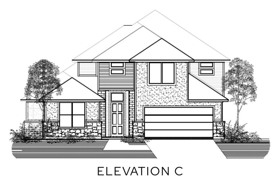 Representative rendering of the exterior for the The Melrose by Lillian Custom Homes (Image 3).