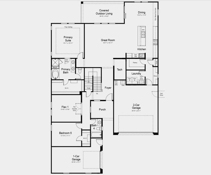 2D floor plan layout for the Olympic by Taylor Morrison in Verdin Passage Collection, Phoenix, AZ (Image 5).