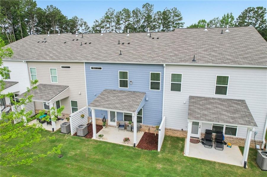 Exterior details and patio area of a home in Ellison Square, Sugar Hill (Image 3).