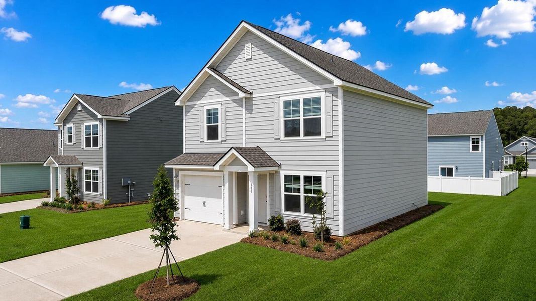 Front exterior of a new home in Center Pointe, Santee, SC, highlighting curb appeal (Image 2).