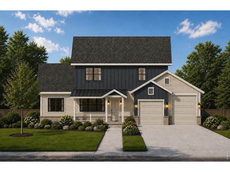 Front exterior of a new home in , Longmont, CO, highlighting curb appeal (Image 1). Front exterior of a new home in , Longmont, CO, highlighting curb appeal (Image 1).