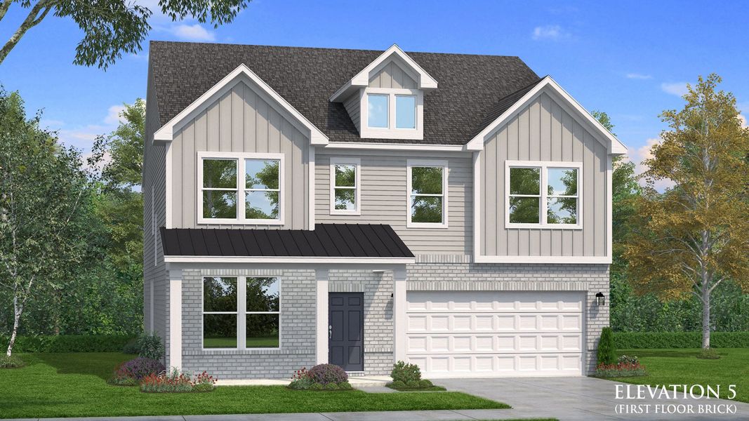 Representative exterior photo of a completed home built from the Brier Creek by DRB Homes in Weavers Pointe, Zebulon, NC (Image 20).