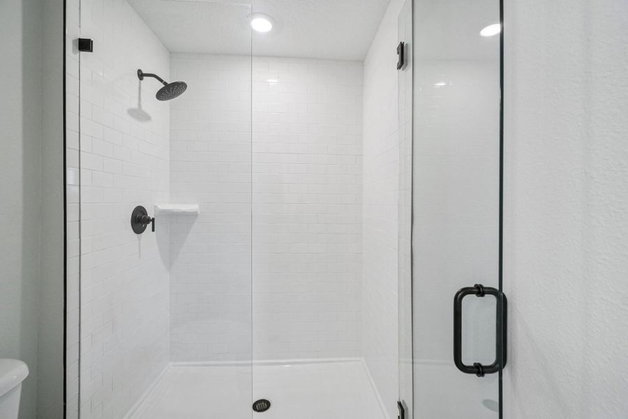 Stunning frameless glass primary shower