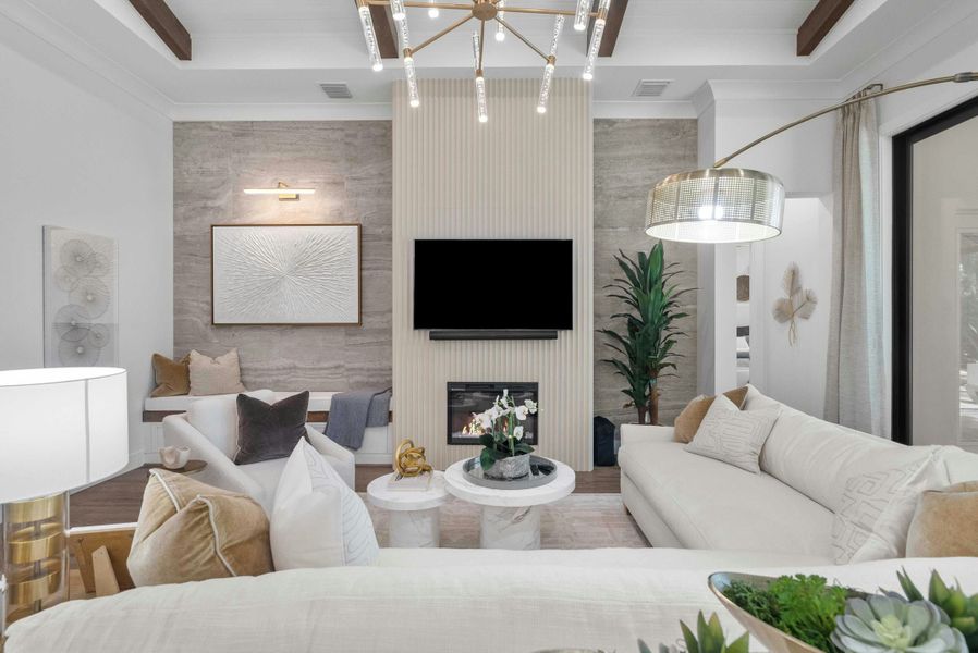 2D floor plan layout for the Indigo by GHO Homes in Seaglass, Vero Beach, FL (Image 114).