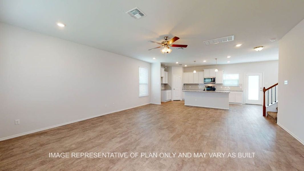 Representative unfurnished interior of a home built from the Aspen by D.R. Horton in Village at Nolan Heights, Harker Heights (Image 12).