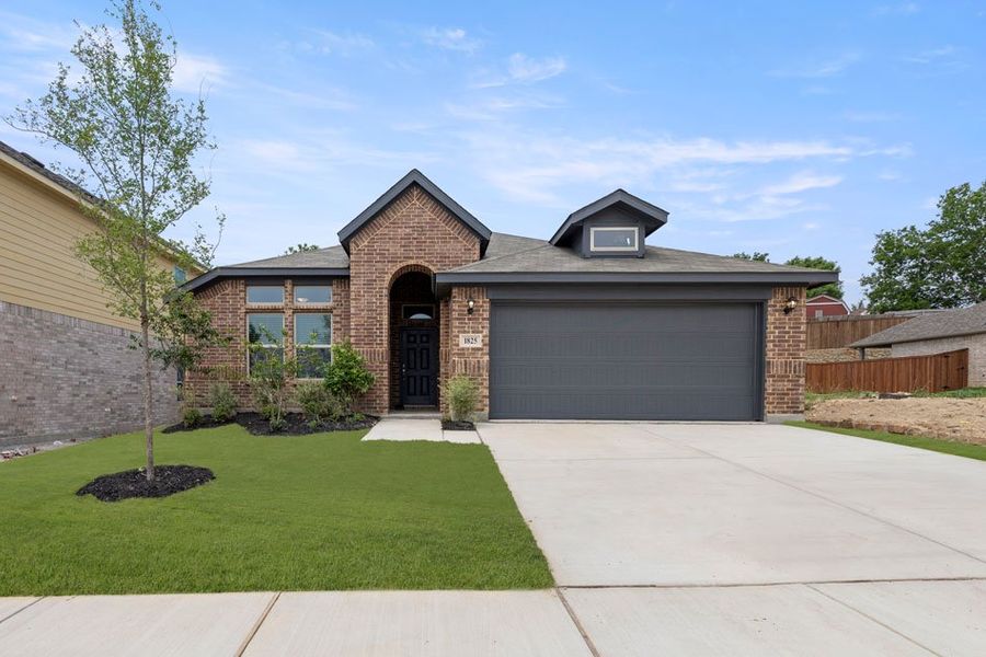 Representative exterior photo of a completed home built from the Lincoln by Impression Homes in ValleyBrooke, Mesquite, TX (Image 1).
