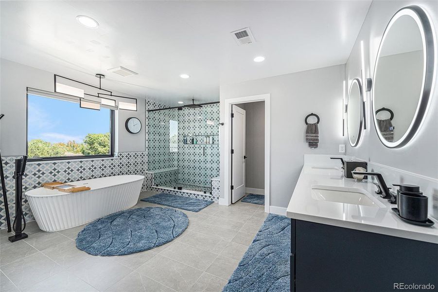 Primary Bath of a recent build of this plan. Primary Bath of a recent build of this plan.