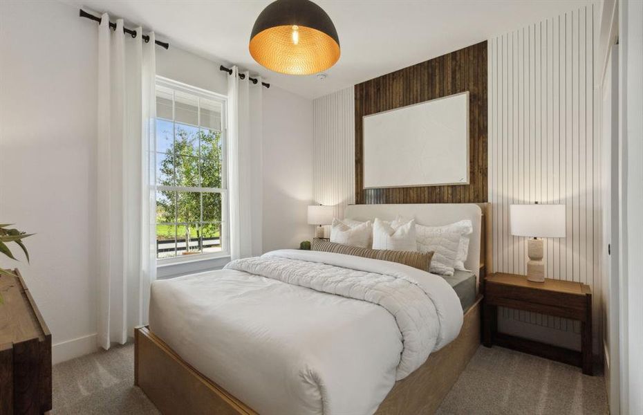 Roomy secondary bedroom with extensive closet storage*Model representation Roomy secondary bedroom with extensive closet storage*Model representation