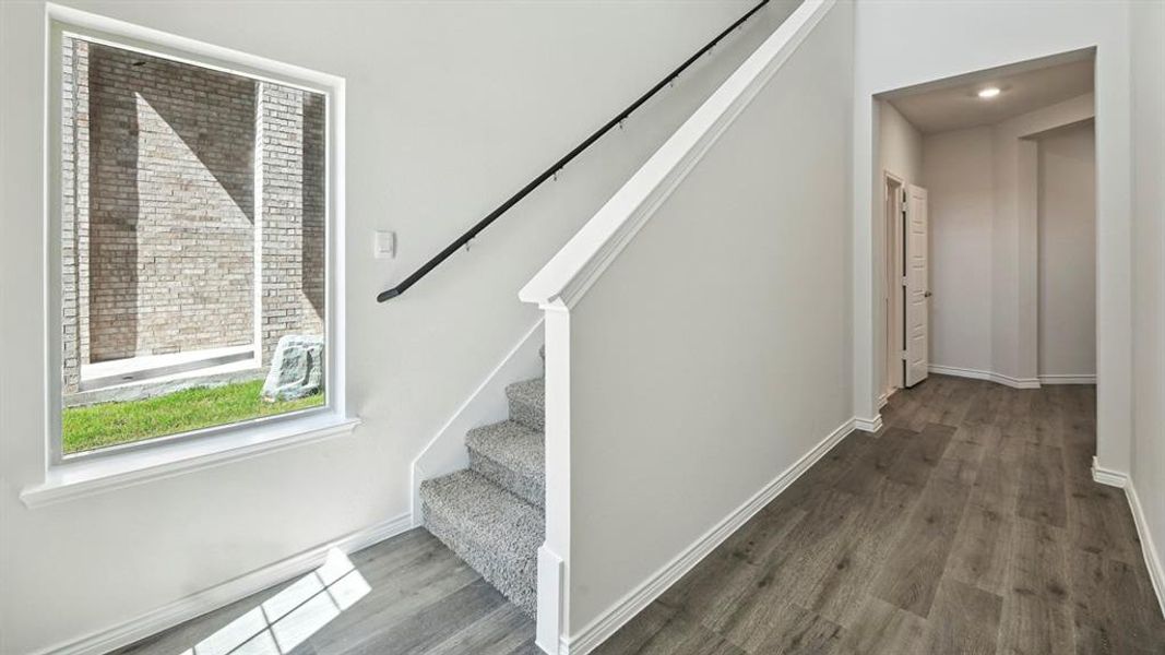 Stairway with wood finished floors Stairway with wood finished floors