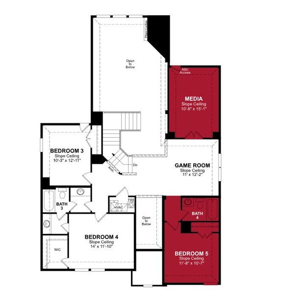 2D floor plan layout of this home in Valencia on the Lake, Little Elm, TX (Image 3). 2D floor plan layout of this home in Valencia on the Lake, Little Elm, TX (Image 3).