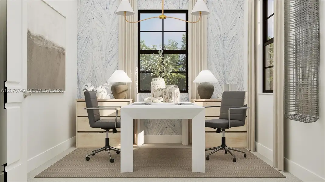 Flexible in design, any of the bedrooms can be easily transformed into a studio or home office, as needed.