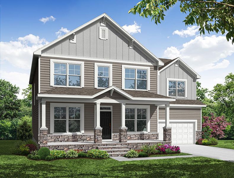 Representative exterior photo of a completed home built from the Colfax by Eastwood Homes in Hillcrest Grove, Wendell, NC (Image 5).