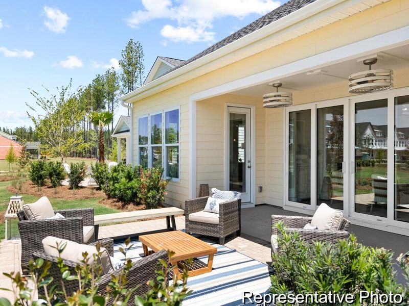 Exterior details and patio area of a home in , Ravenel (Image 2). Exterior details and patio area of a home in , Ravenel (Image 2).