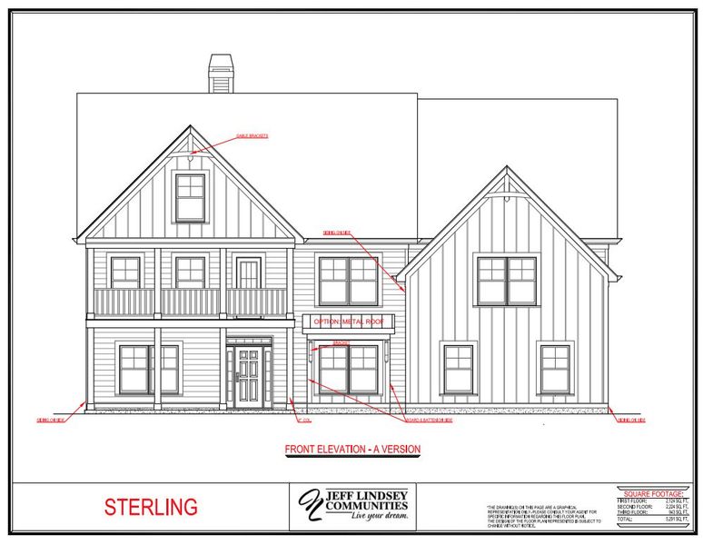 Representative rendering of the exterior for the Sterling A by Jeff Lindsey Communities (Image 1). Representative rendering of the exterior for the Sterling A by Jeff Lindsey Communities (Image 1).