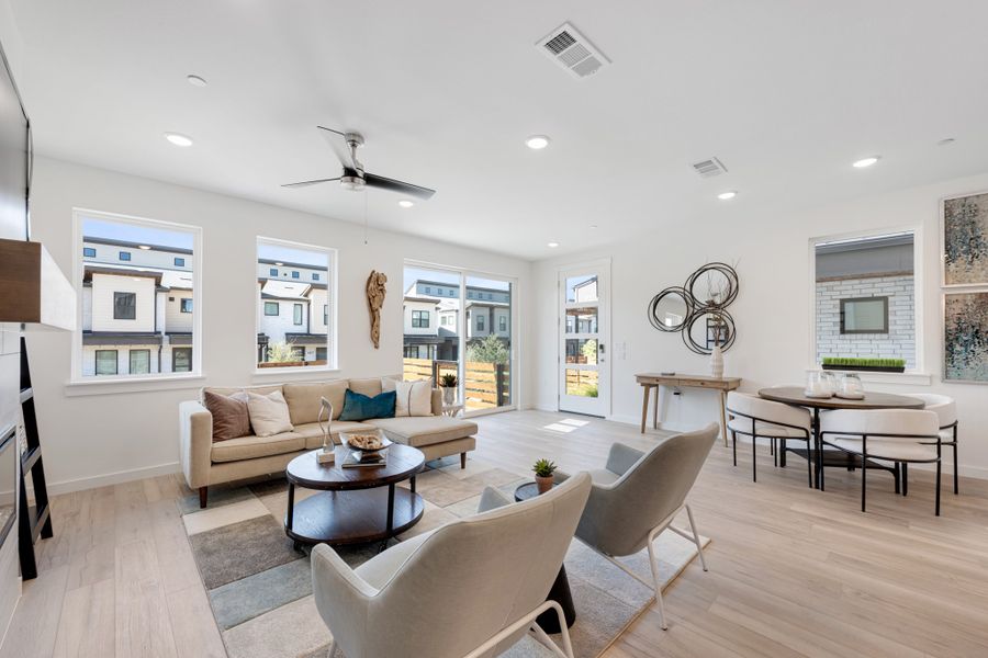 Furnished interior view inside a new home in Willow Grove Townhomes, Melissa (Image 16).