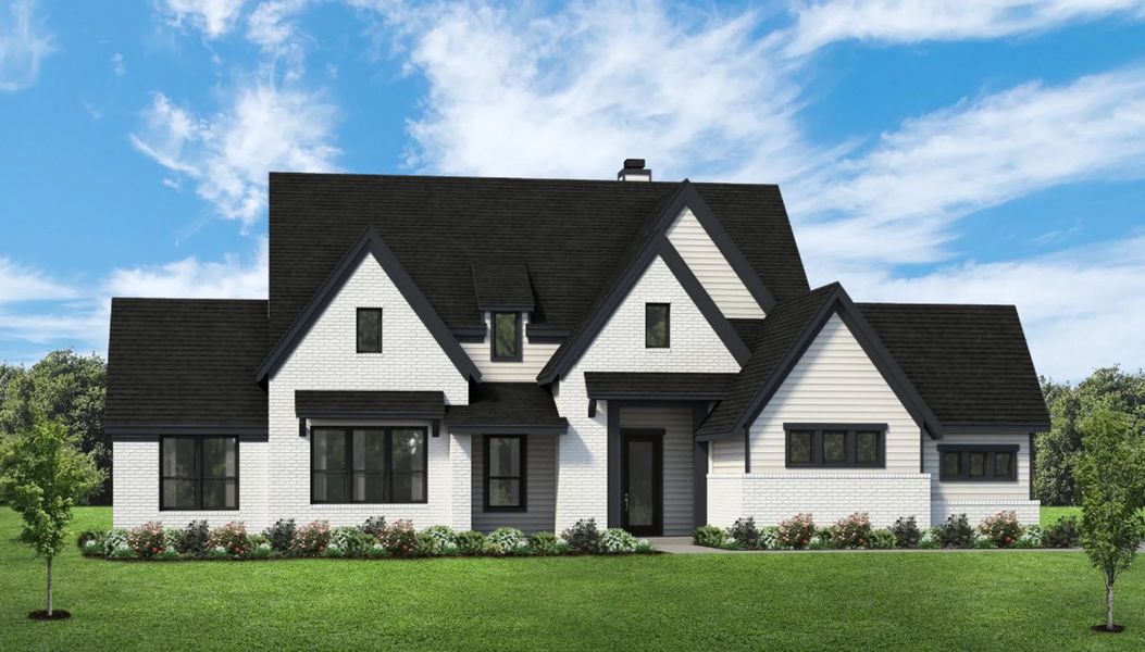 Representative exterior photo of a completed home built from the The Blaire by Elmwood Custom Homes in Matthews Farm, Venus, TX (Image 8).