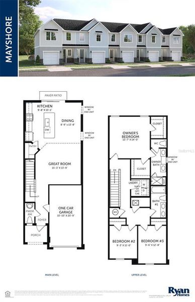 2D floor plan layout of this home in Kendall Pointe, Melbourne, FL (Image 2).
