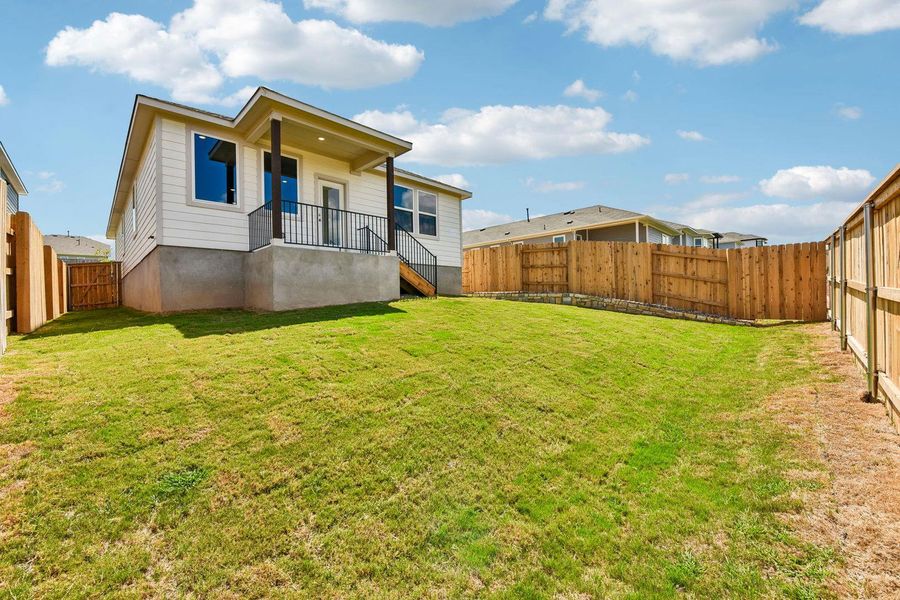 Exterior details and patio area of a home in Cloverleaf, Austin (Image 26).